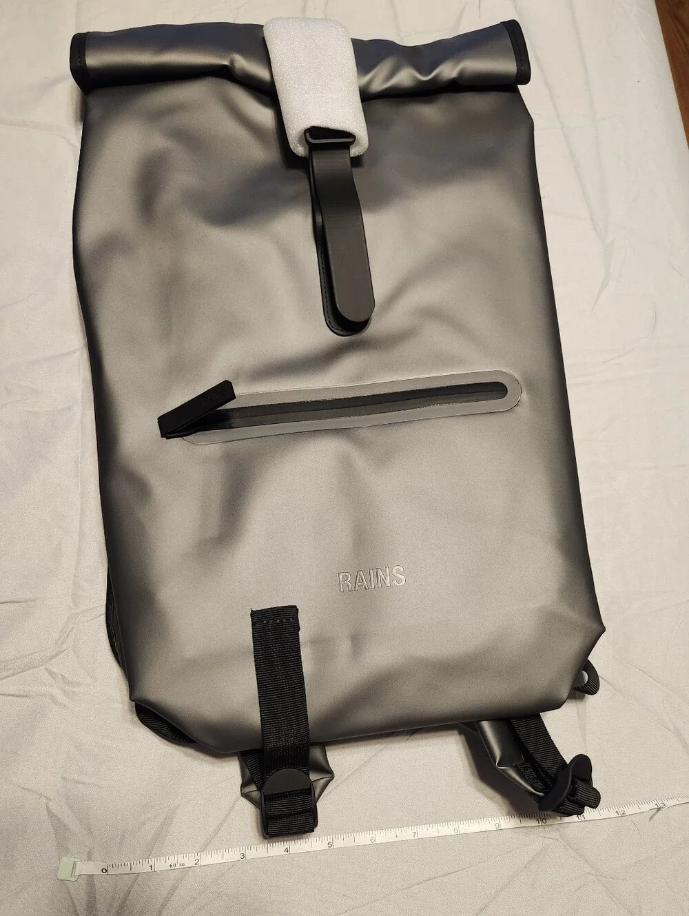 Rains Roll-Top Rucksack W3 metallic Grey